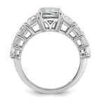 14k White Gold 5 carat Lab Grown Diamond VS+ F+ Emerald Complete Shared Prong Engagement Ring