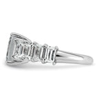 14k White Gold 5 carat Lab Grown Diamond VS+ F+ Emerald Complete Shared Prong Engagement Ring