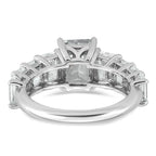 14k White Gold 5 carat Lab Grown Diamond VS+ F+ Emerald Complete Shared Prong Engagement Ring