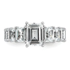 14k White Gold 5 carat Certified Lab Grown Diamond VS+ F+ Emerald Complete Shared Prong Engagement Ring