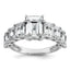 14k White Gold 5 carat Certified Lab Grown Diamond VS+ F+ Emerald Complete Shared Prong Engagement Ring