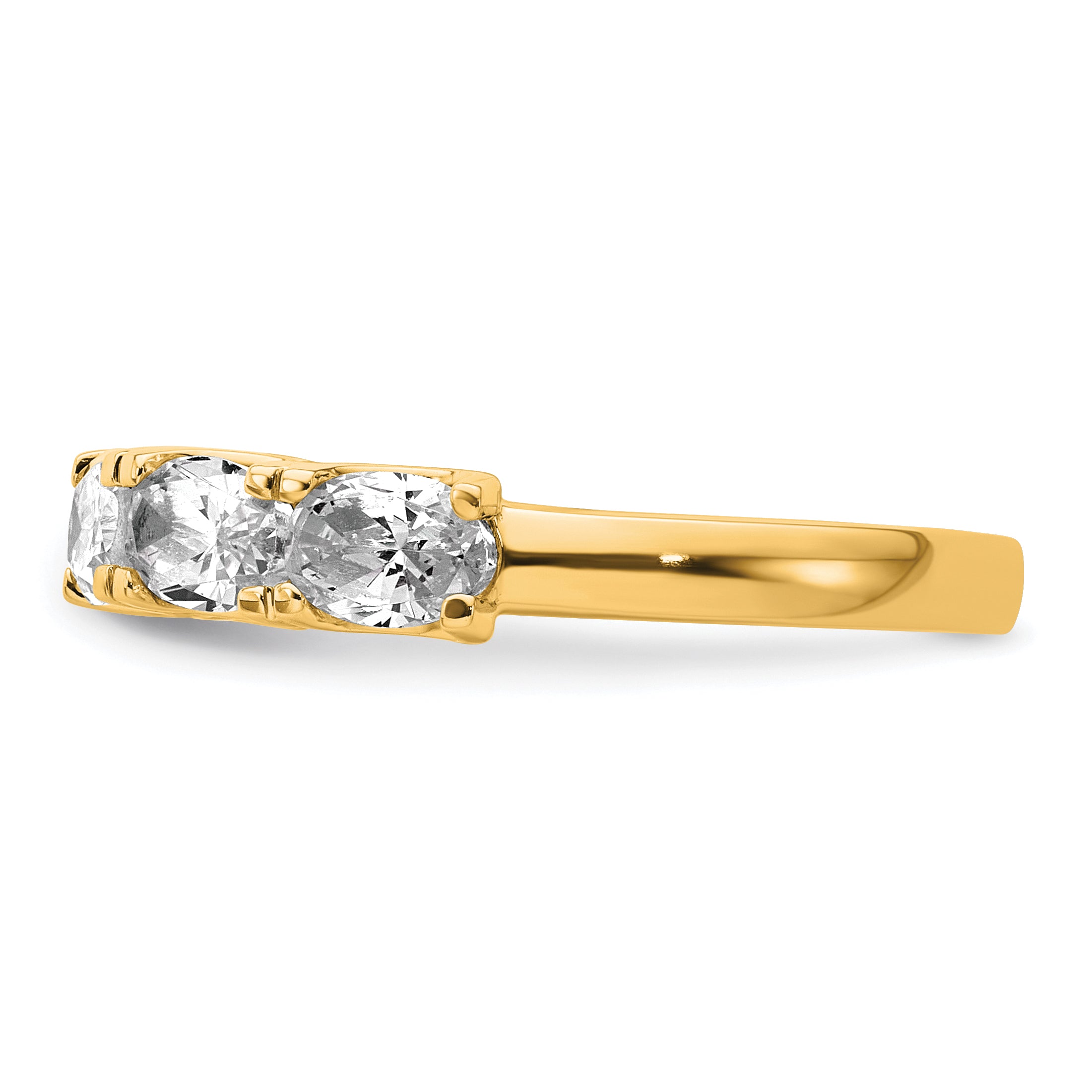 14k 1 1/2 carat Lab Grown Diamond VS+ F+ Complete Five Stone Band