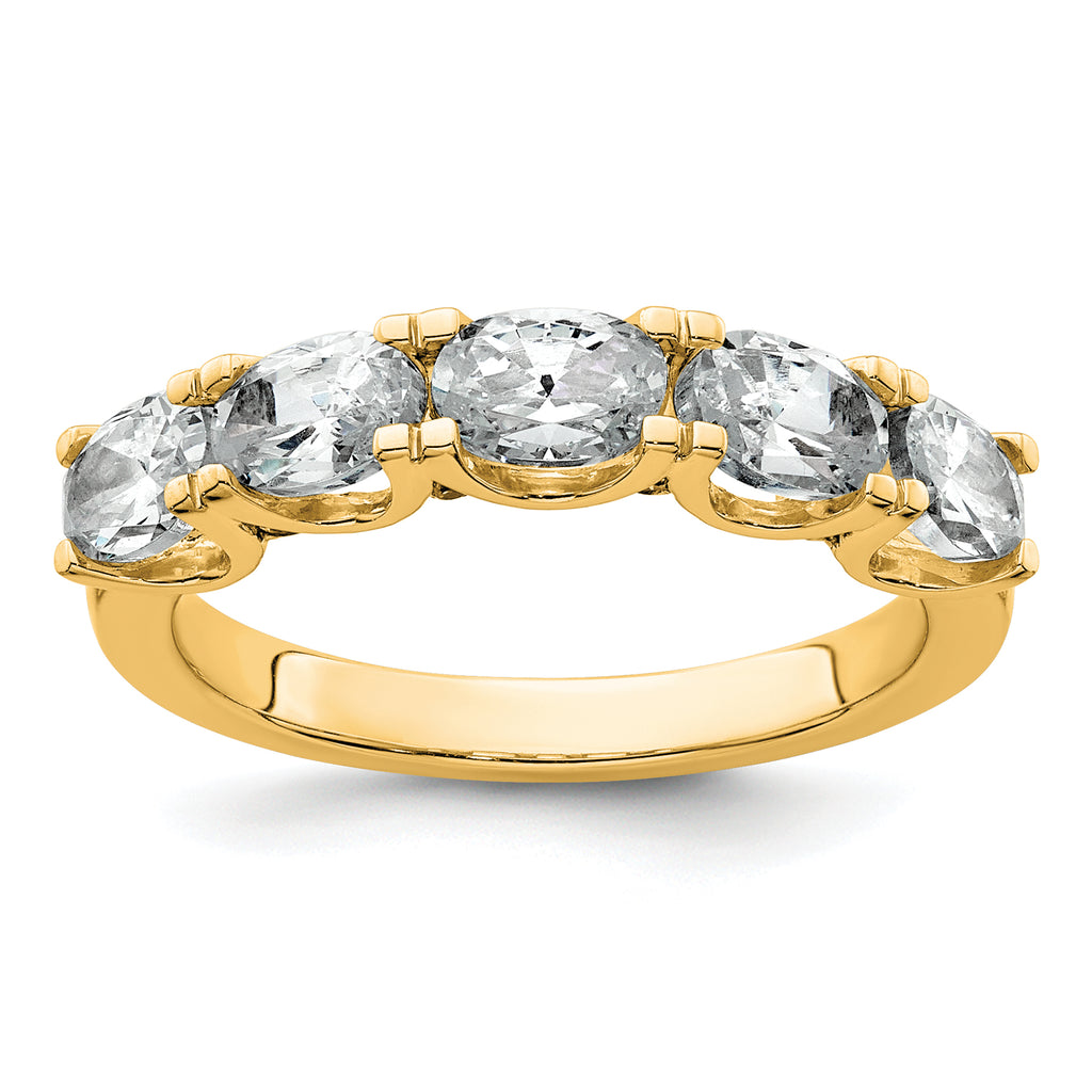 14k 1 1/2 carat Lab Grown Diamond VS+ F+ Complete Five Stone Band