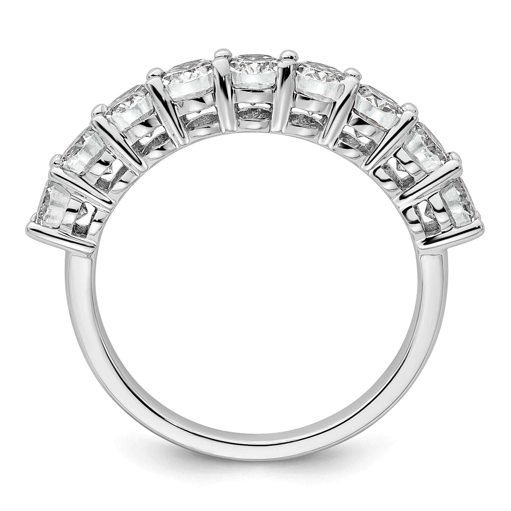 14k White Gold 1 3/4 carat Lab Grown Diamond VS+ F+ Complete Five Stone Band Secondary image