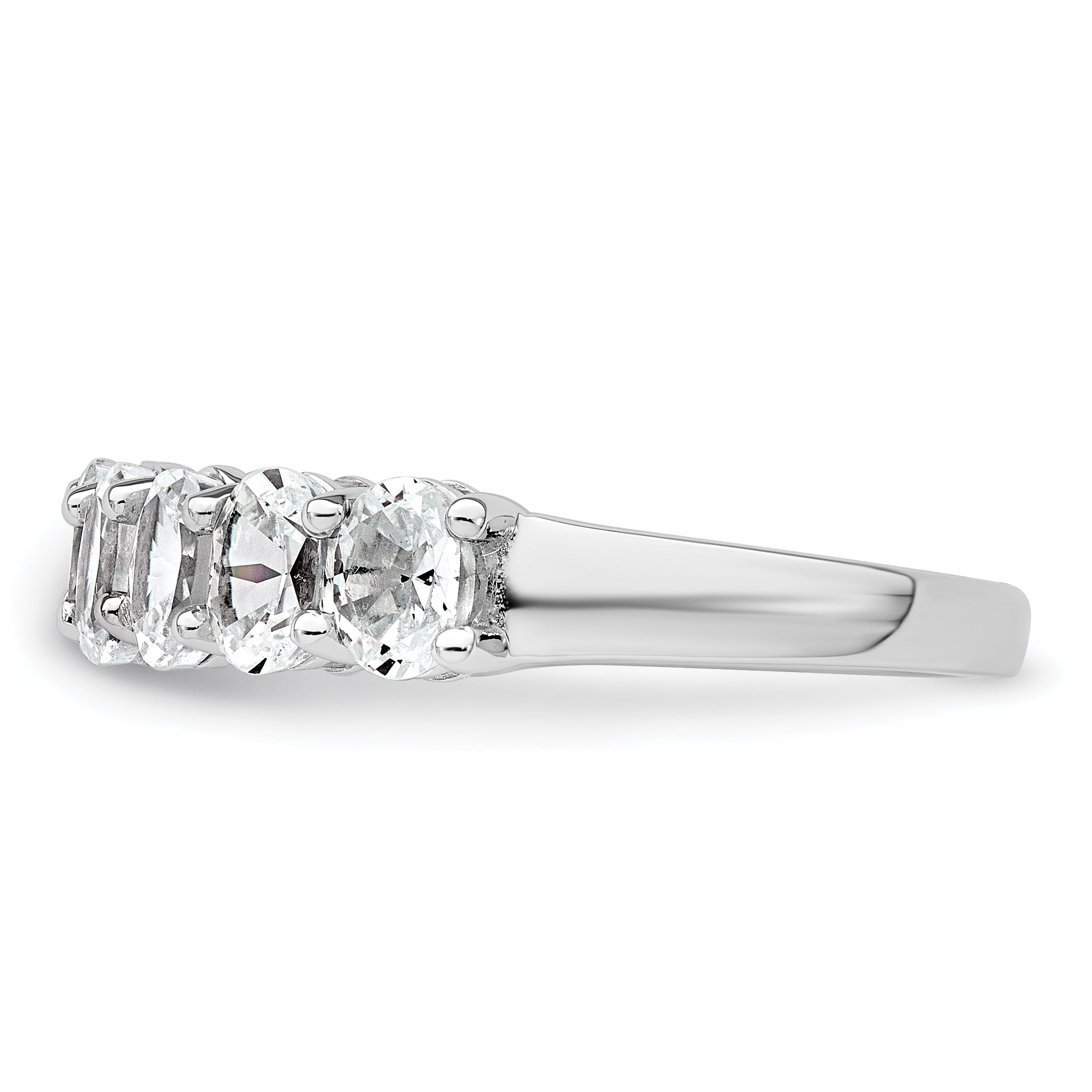 14k White Gold 1 3/4 carat Lab Grown Diamond VS+ F+ Complete Five Stone Band