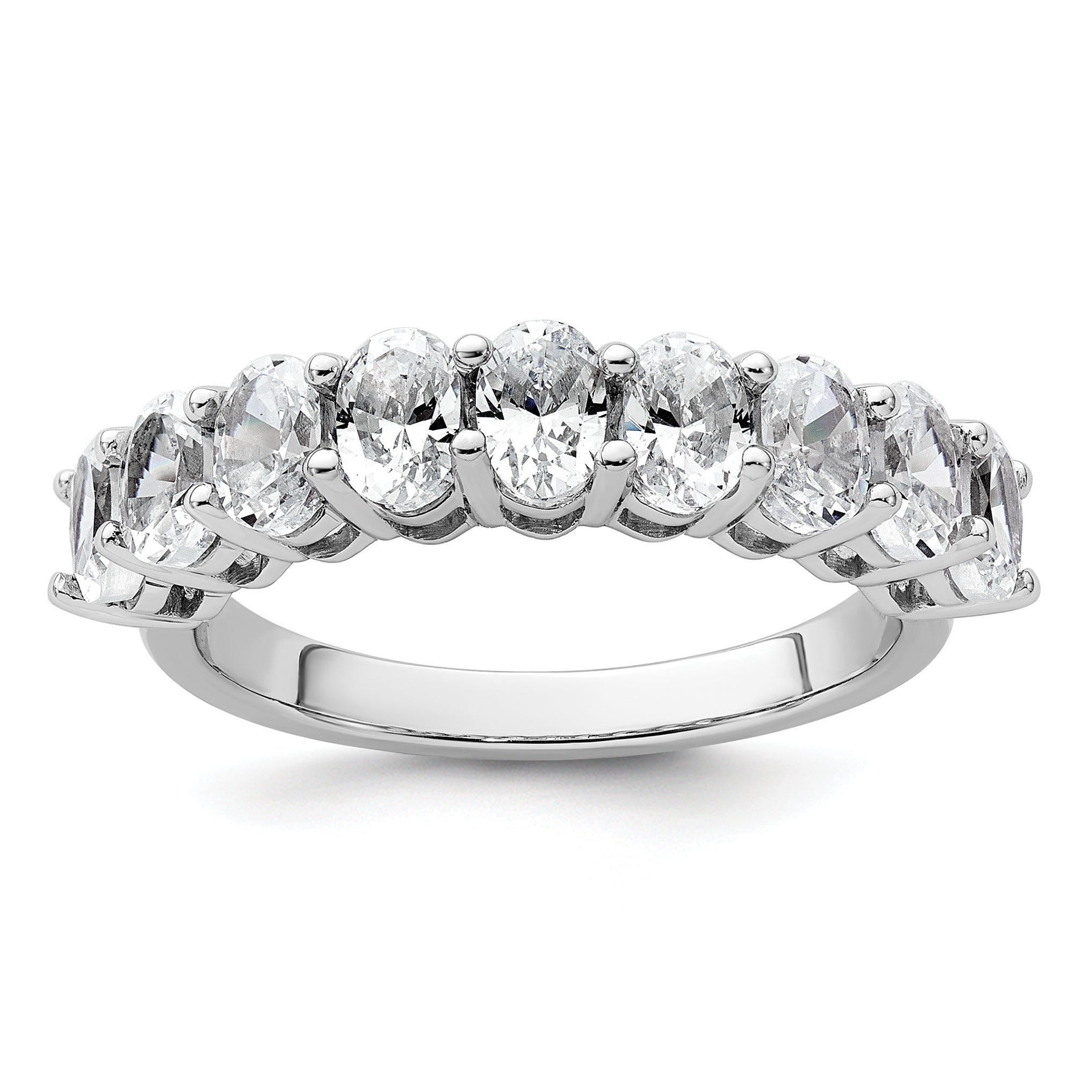 14k White Gold 1 3/4 carat Lab Grown Diamond VS+ F+ Complete Five Stone Band Main image