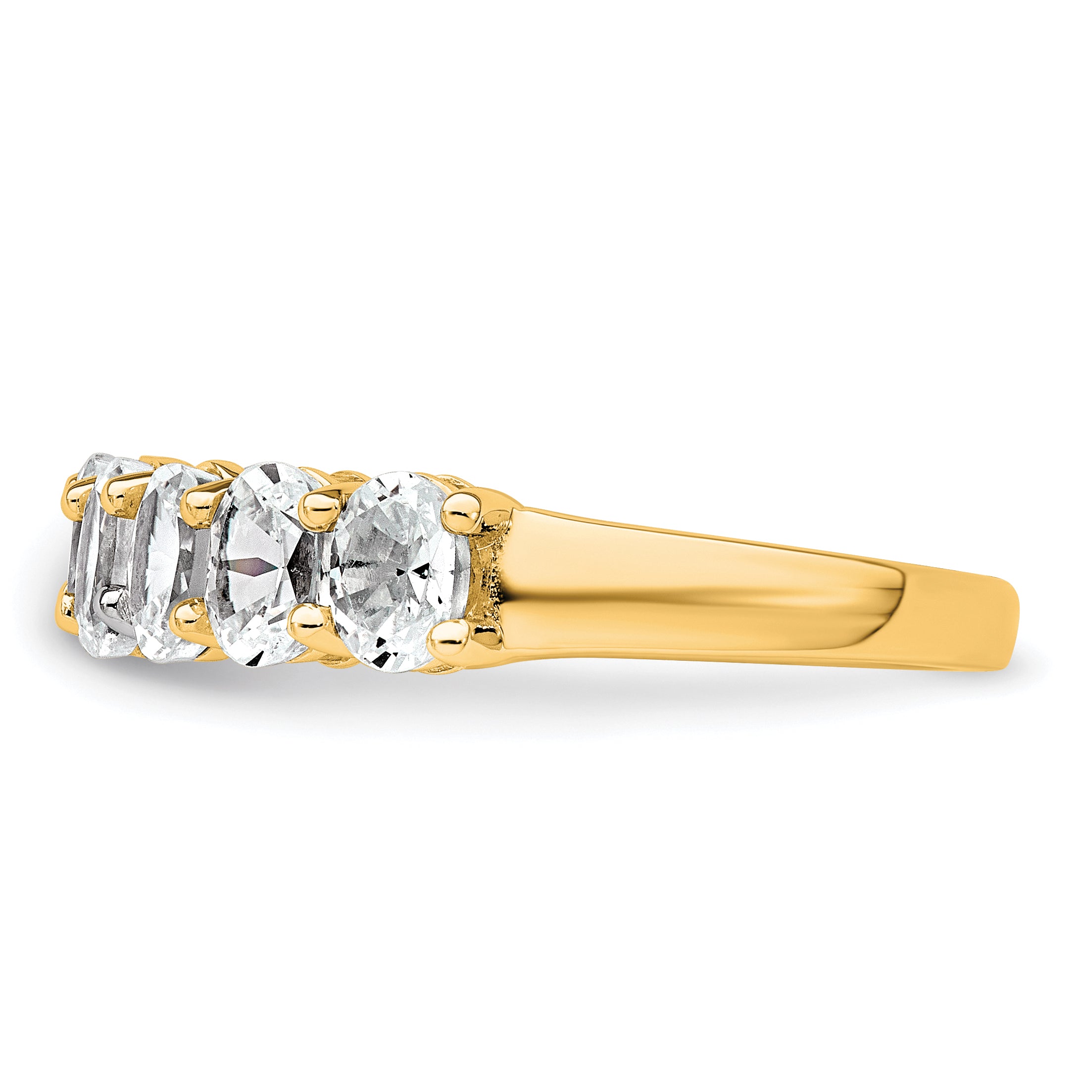 14k 1 3/4 carat Lab Grown Diamond VS+ F+ Complete Five Stone Band