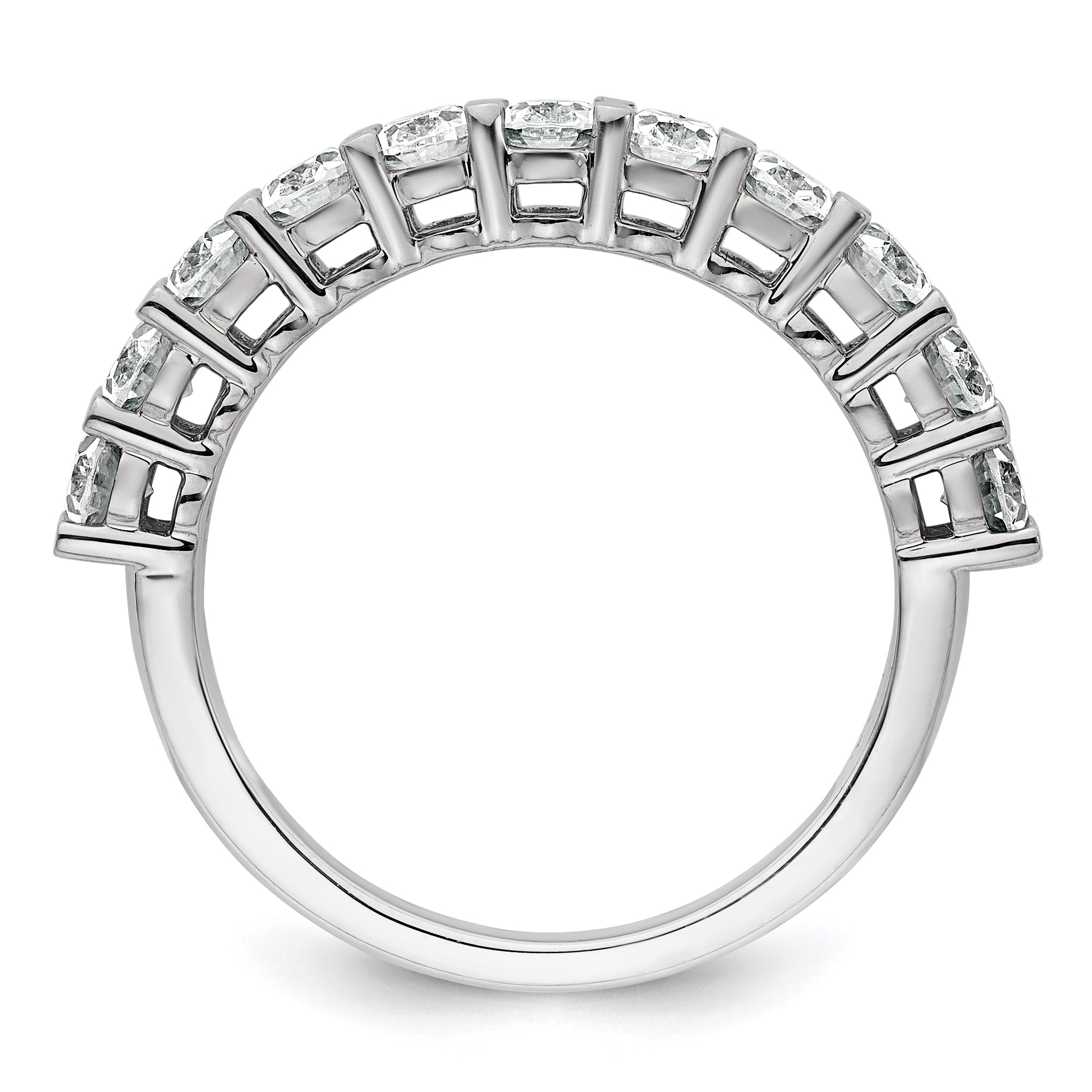 14k White Gold 1 1/2 carat Lab Grown Diamond VS+ F+ Complete Five Stone Band Secondary image