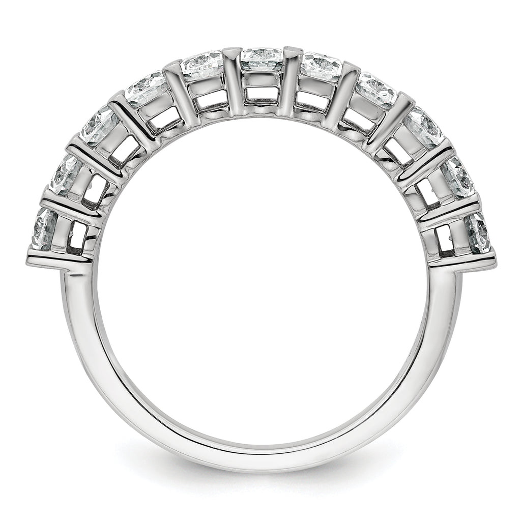 14k White Gold 1 1/2 carat Lab Grown Diamond VS+ F+ Complete Five Stone Band