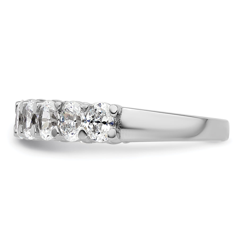 14k White Gold 1 1/2 carat Lab Grown Diamond VS+ F+ Complete Five Stone Band