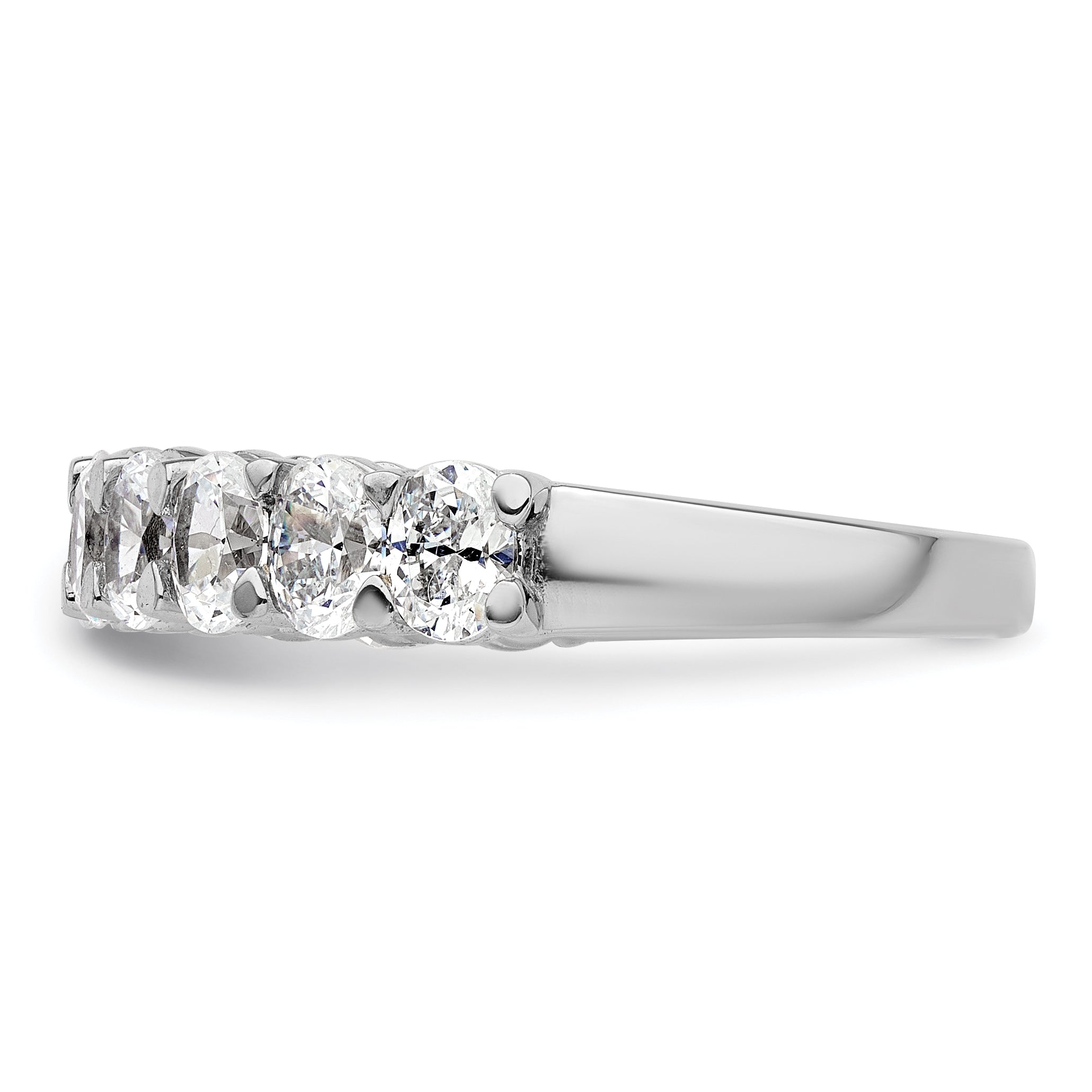 14k White Gold 1 1/2 carat Lab Grown Diamond VS+ F+ Complete Five Stone Band