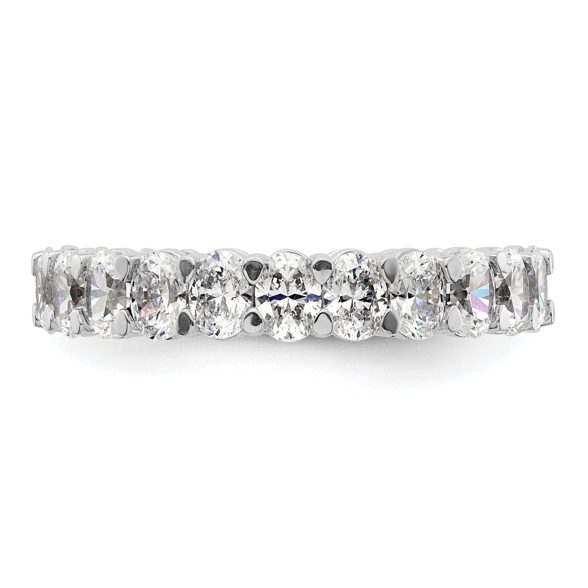 14k White Gold 1 1/2 carat Lab Grown Diamond VS+ F+ Complete Five Stone Band