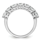 14k White Gold 2 1/2 carat Lab Grown Diamond VS+ F+ Cushion Complete Seven Stone Band