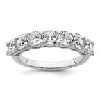 14k White Gold 2 1/2 carat Lab Grown Diamond VS+ F+ Cushion Complete Seven Stone Band