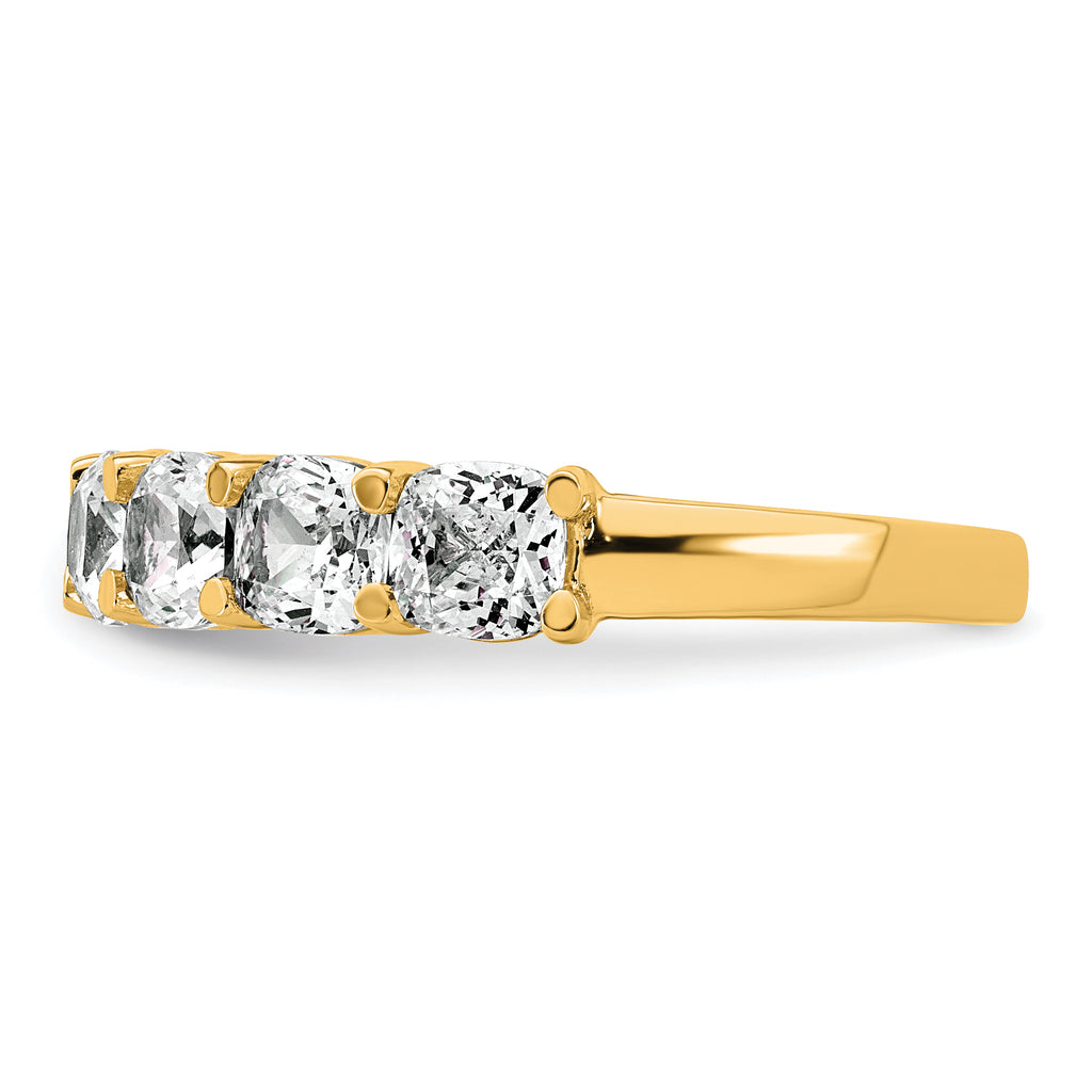 14k 2 1/2 carat Lab Grown Diamond VS+ F+ Cushion Complete Seven Stone Band