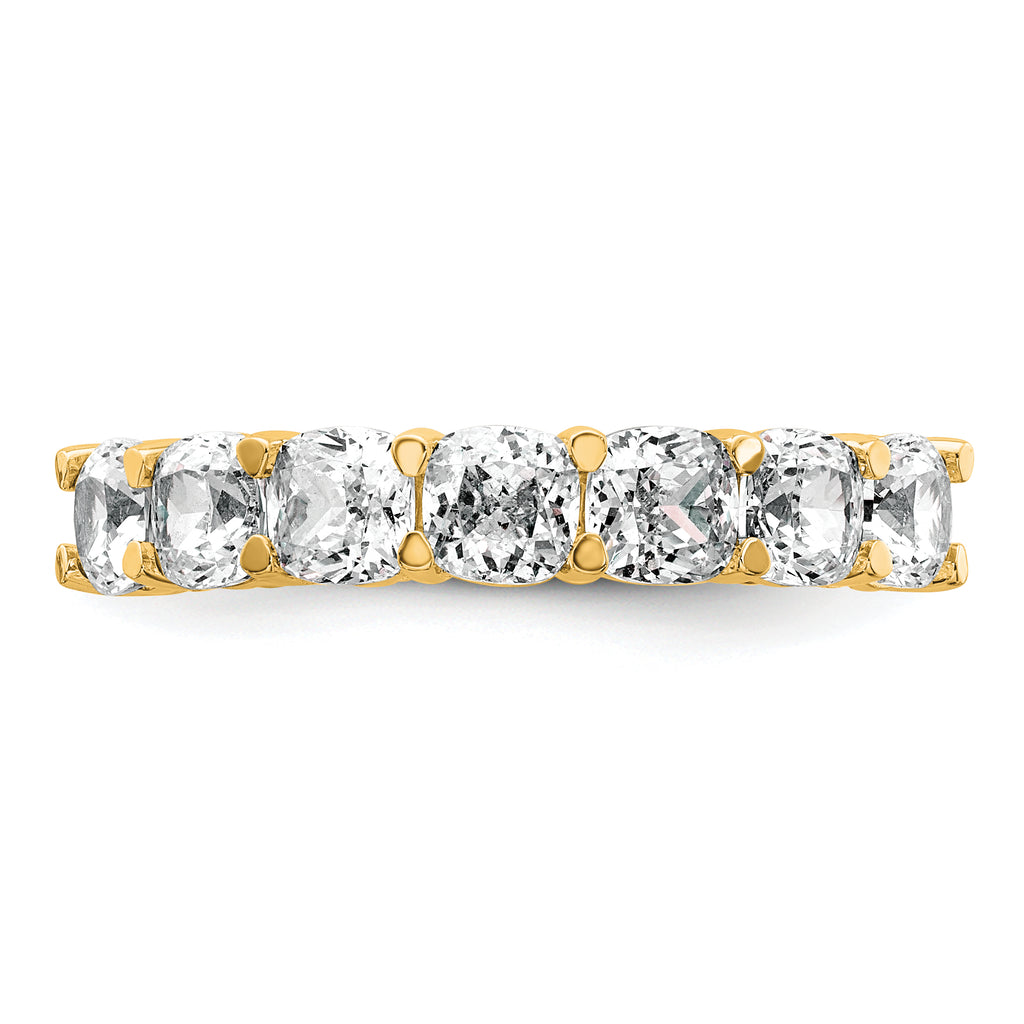 14k 2 1/2 carat Lab Grown Diamond VS+ F+ Cushion Complete Seven Stone Band