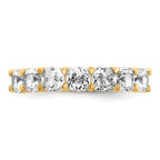 14k 2 1/2 carat Lab Grown Diamond VS+ F+ Cushion Complete Seven Stone Band