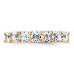 14k 2 1/2 carat Lab Grown Diamond VS+ F+ Cushion Complete Seven Stone Band