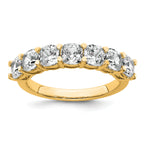 14k 2 1/2 carat Lab Grown Diamond VS+ F+ Cushion Complete Seven Stone Band