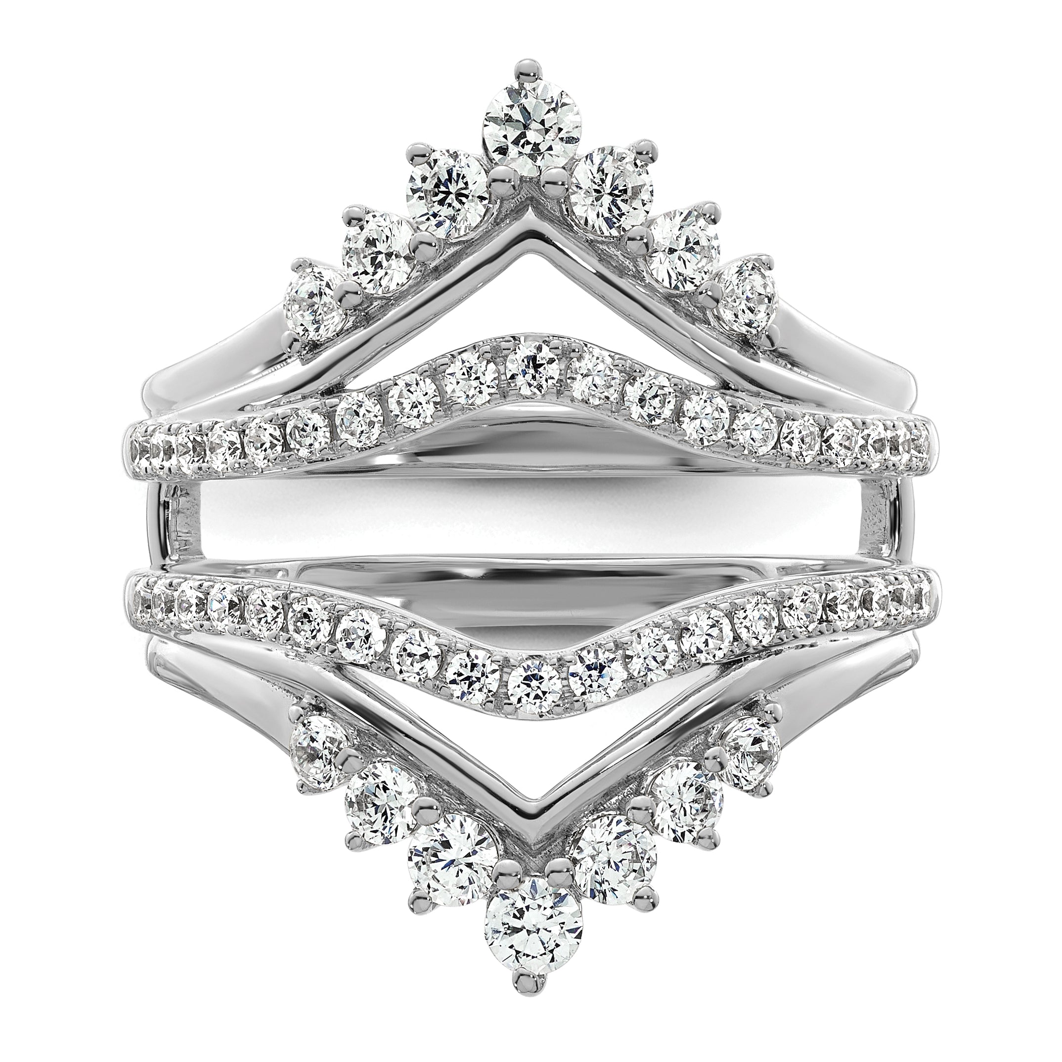 14k White Gold 1 carat Lab Grown Diamond VS/SI+ G+ Complete Ring Guard