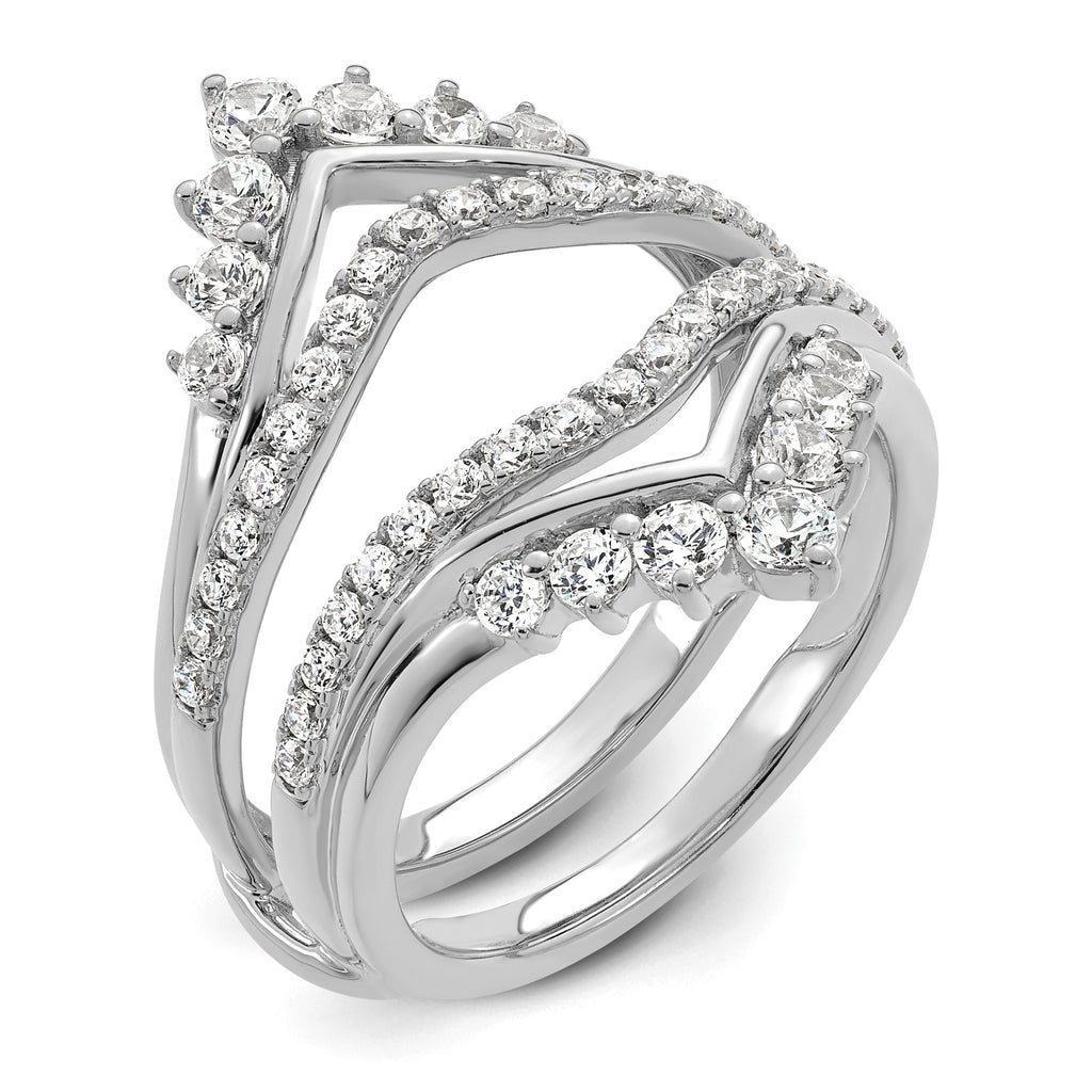 14k White Gold 1 carat Lab Grown Diamond VS/SI+ G+ Complete Ring Guard