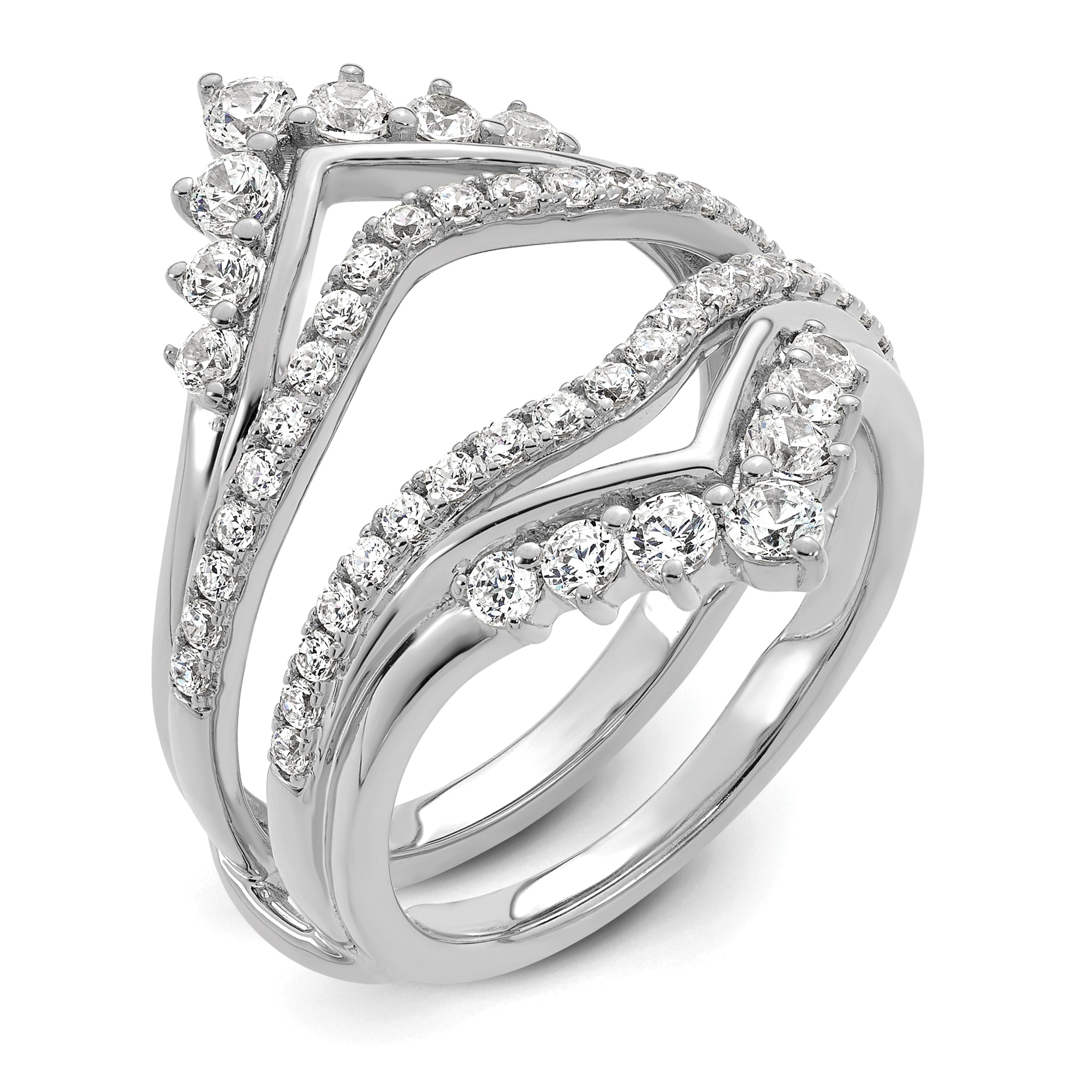 14k White Gold 1 carat Lab Grown Diamond VS/SI+ G+ Complete Ring Guard