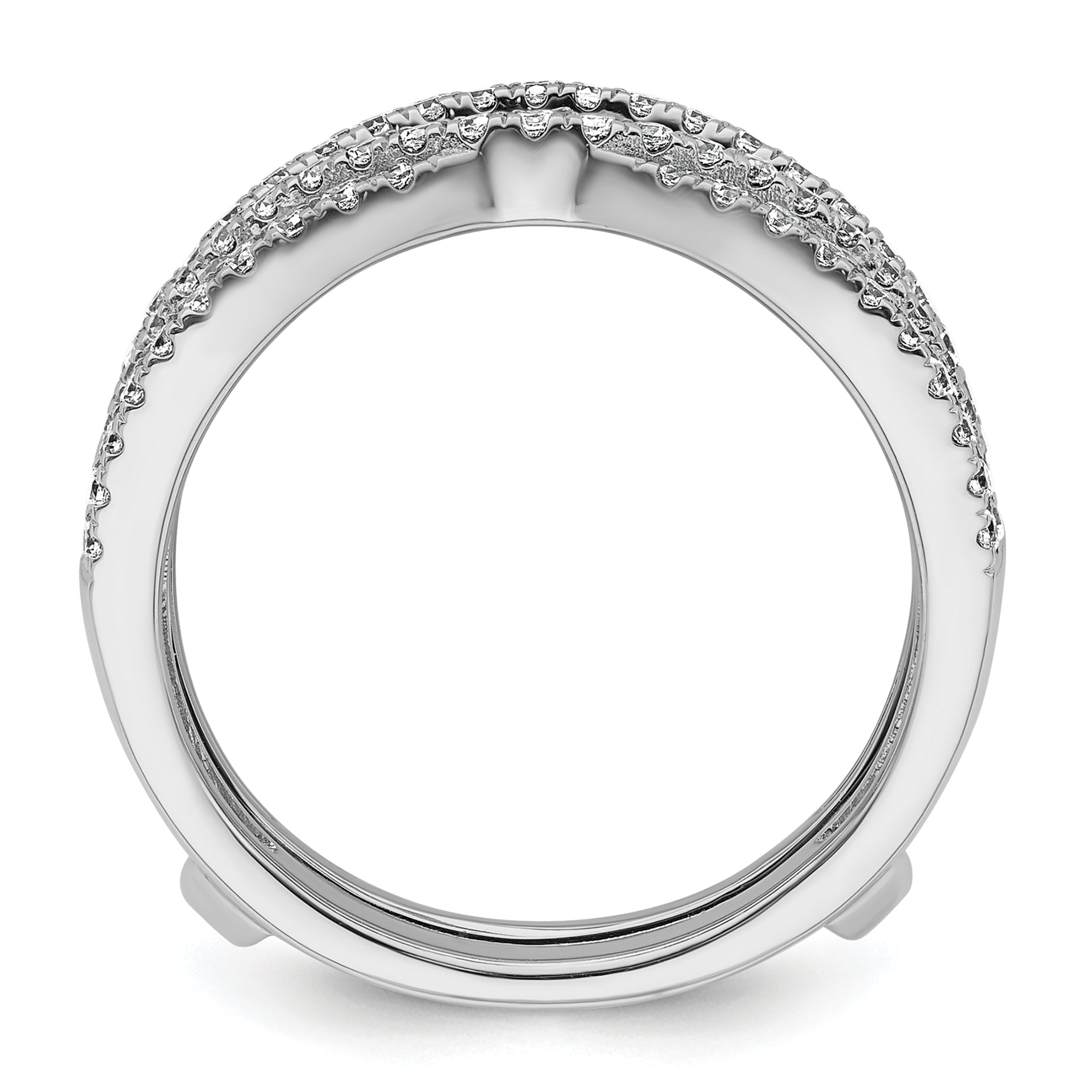 14k White Gold 1 1/6 carat Lab Grown Diamond VS+ F+ Complete Ring Guard Secondary image