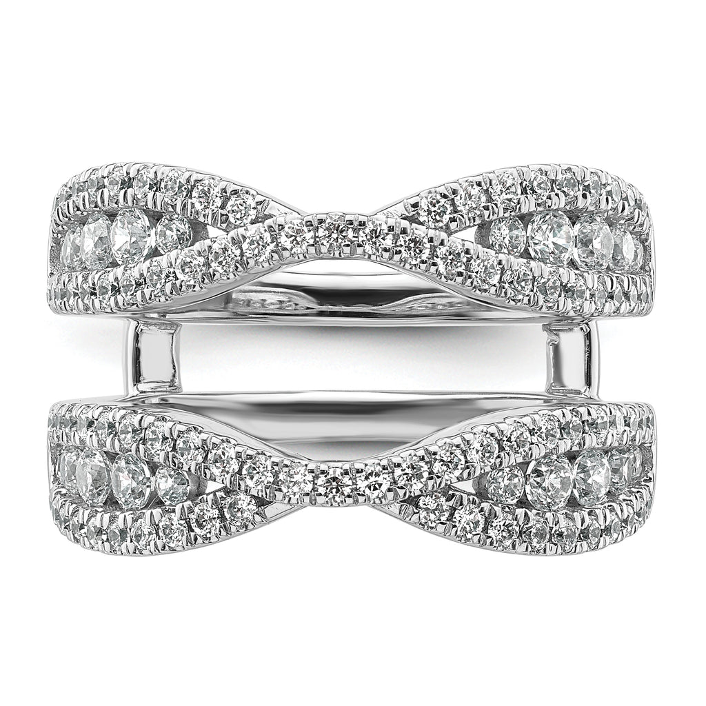 14k White Gold 1 1/6 carat Lab Grown Diamond VS+ F+ Complete Ring Guard