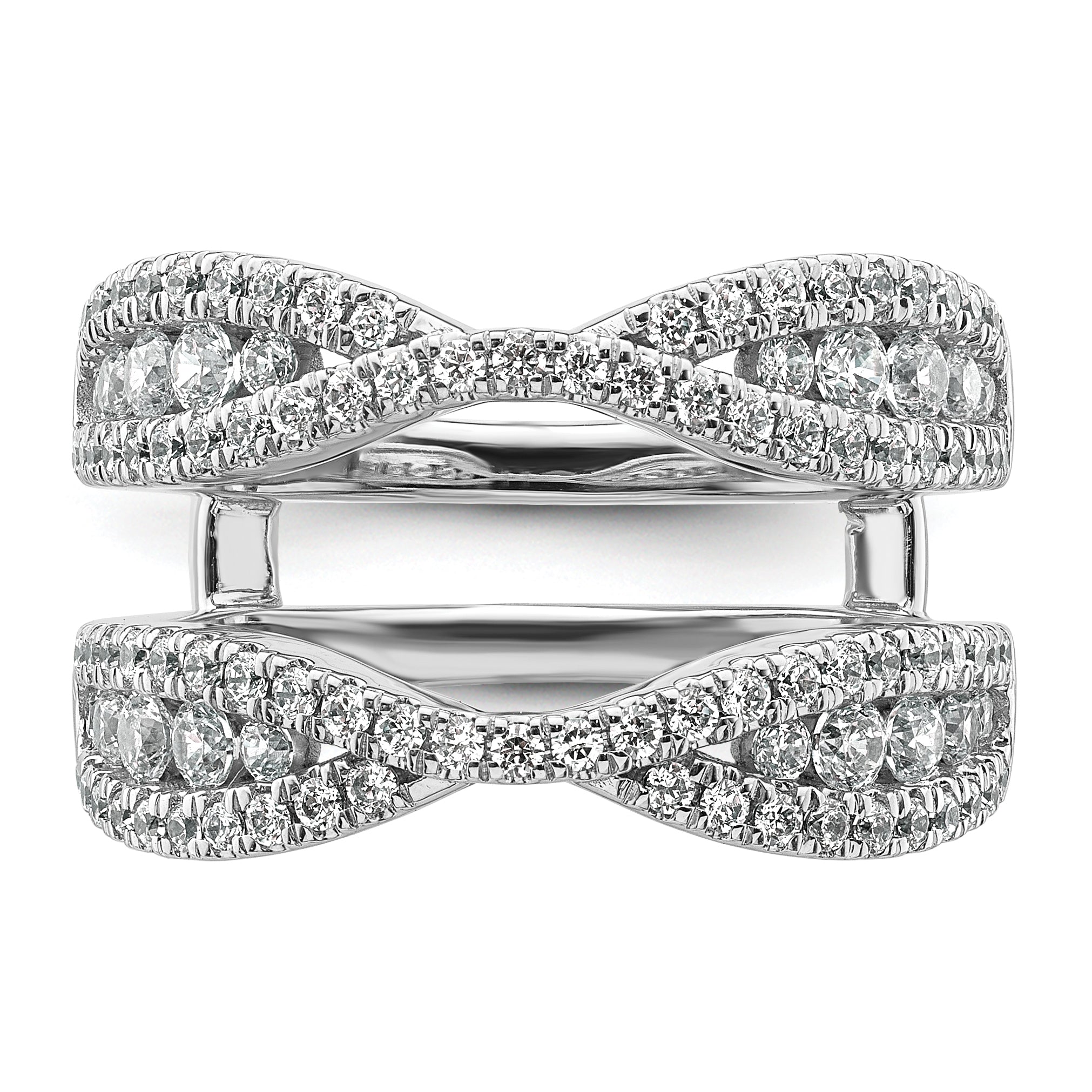 14k White Gold 1 1/6 carat Lab Grown Diamond VS+ F+ Complete Ring Guard