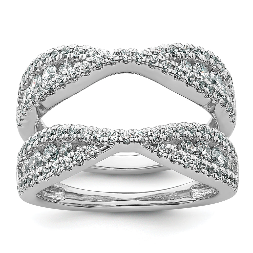14k White Gold 1 1/6 carat Lab Grown Diamond VS+ F+ Complete Ring Guard