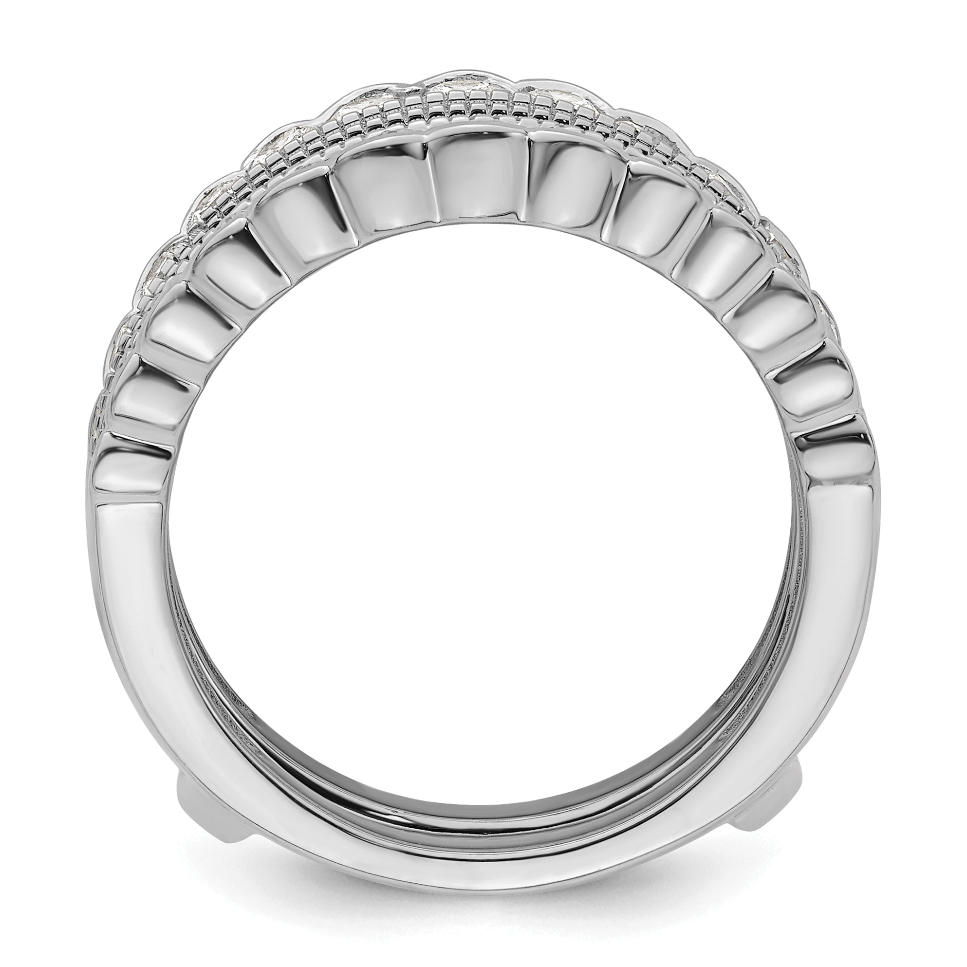 14k White Gold 1 1/5 carat Lab Grown Diamond VS+ F+ Complete Ring Guard