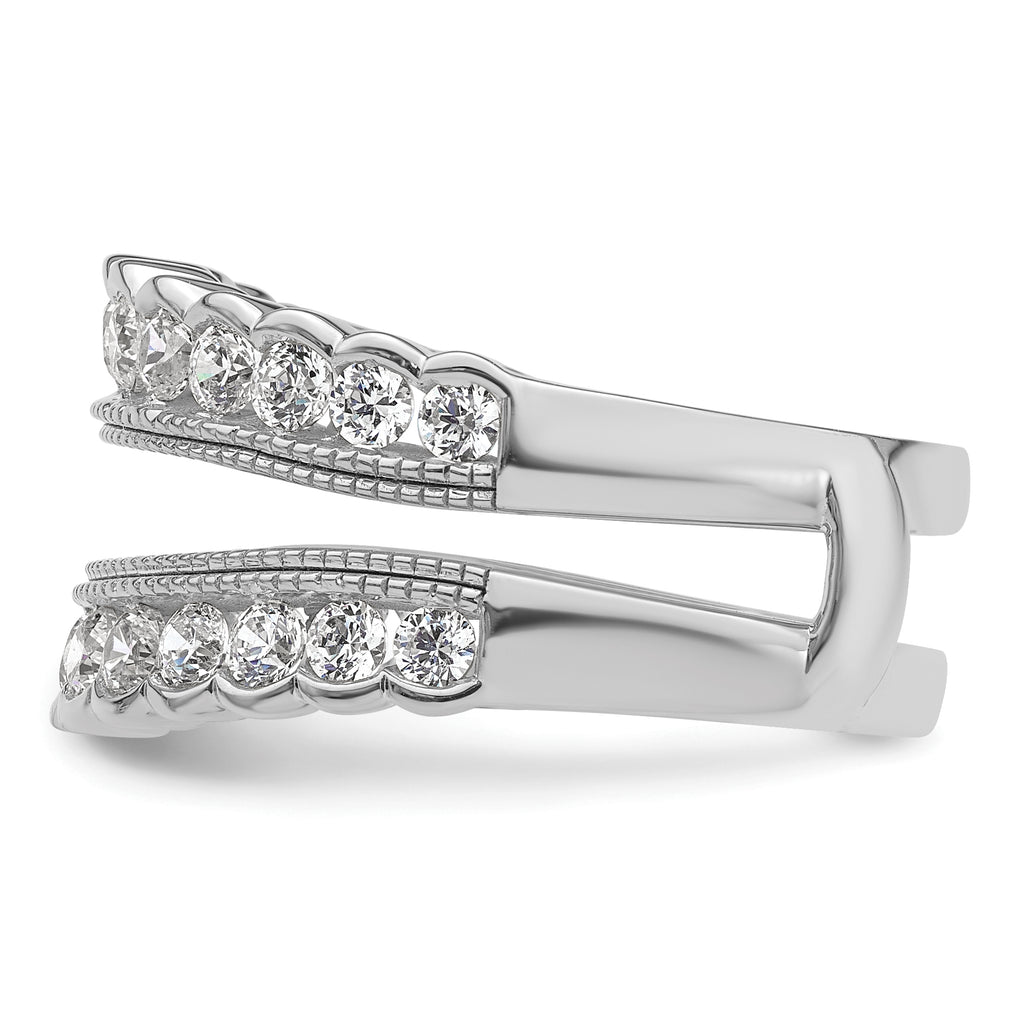 14k White Gold 1 1/5 carat Lab Grown Diamond VS+ F+ Complete Ring Guard
