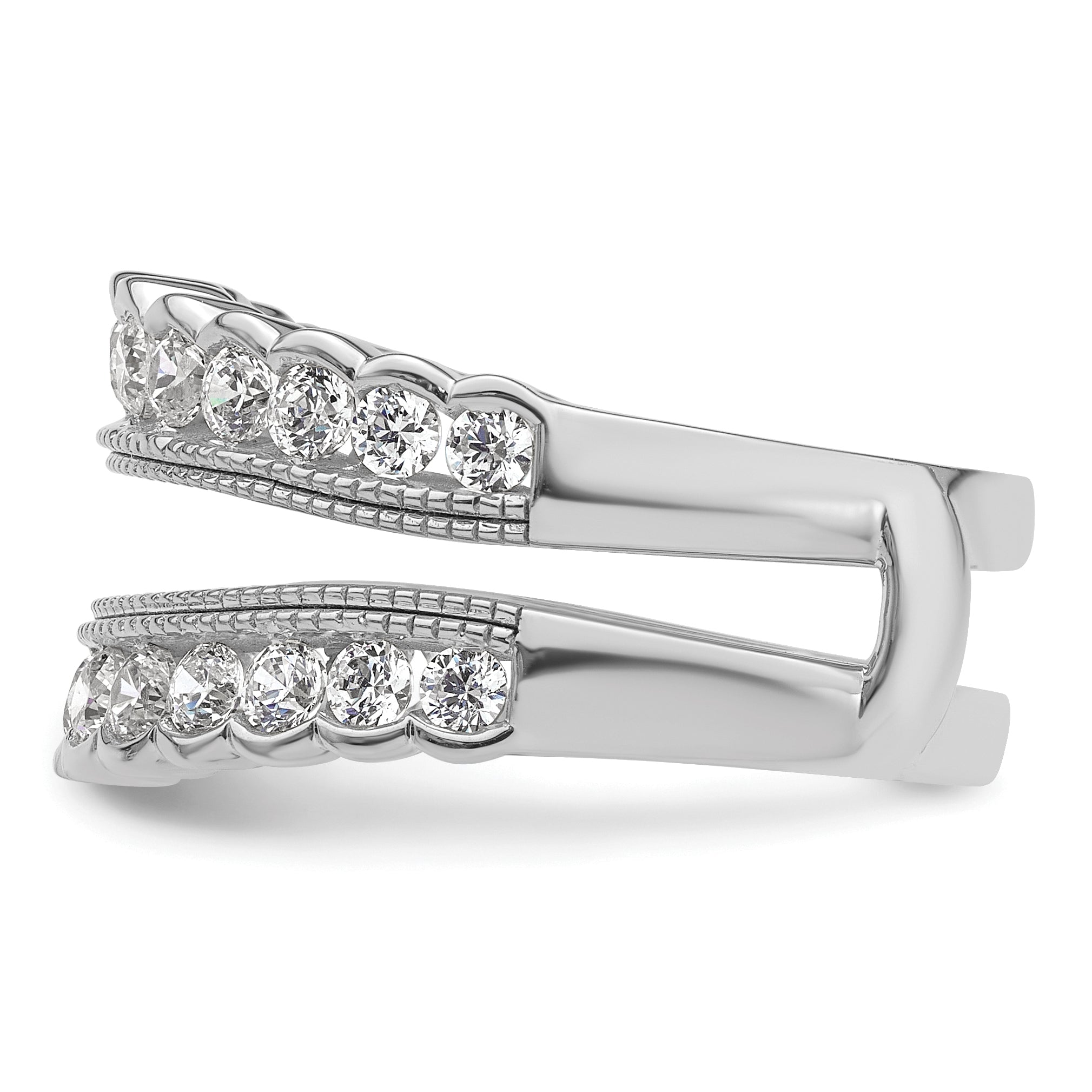 14k White Gold 1 1/5 carat Lab Grown Diamond VS+ F+ Complete Ring Guard