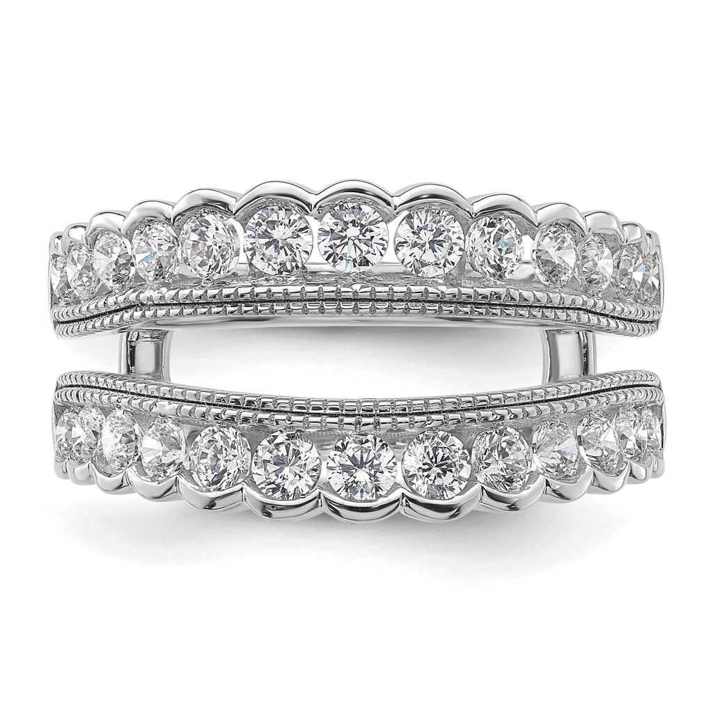 14k White Gold 1 1/5 carat Lab Grown Diamond VS+ F+ Complete Ring Guard
