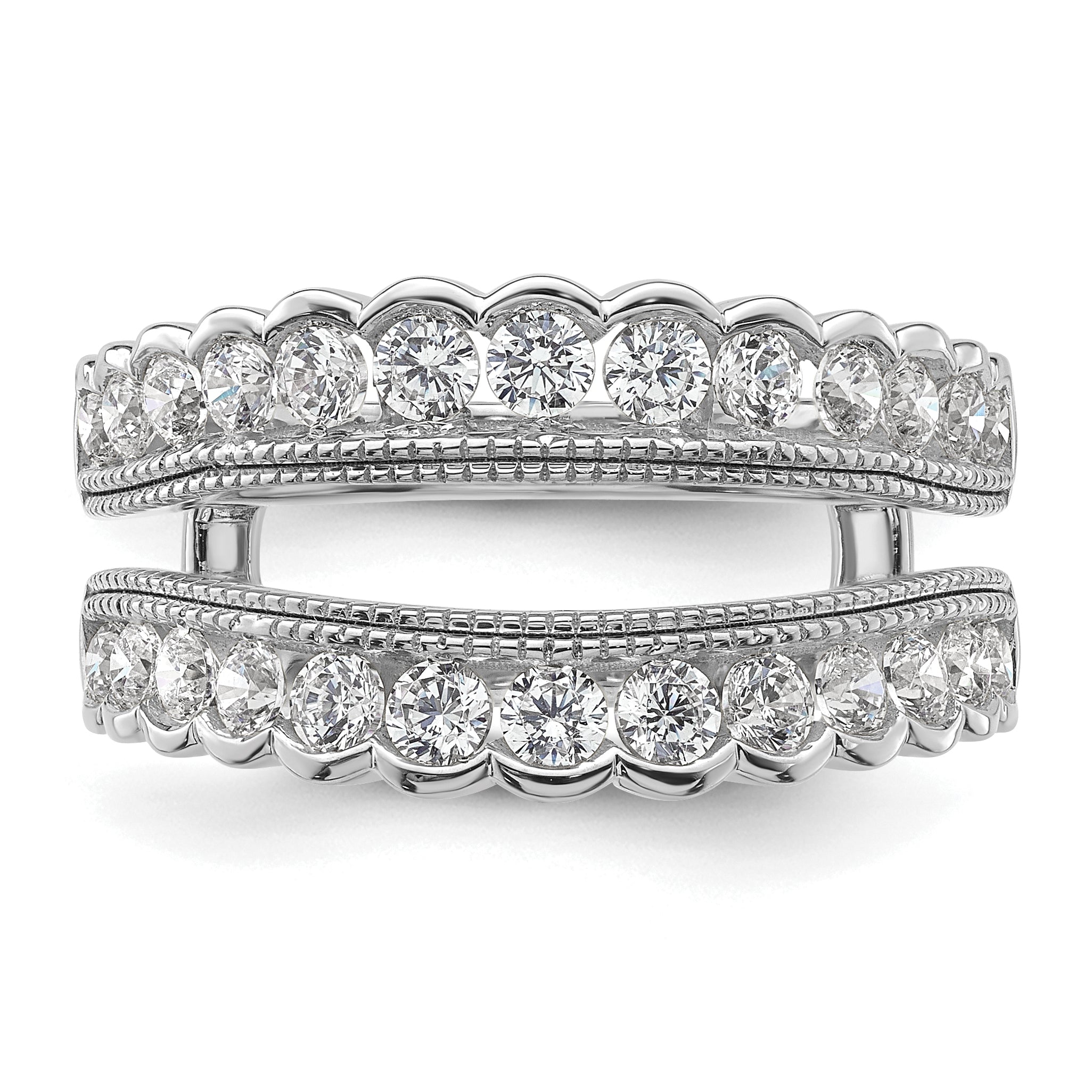 14k White Gold 1 1/5 carat Lab Grown Diamond VS+ F+ Complete Ring Guard