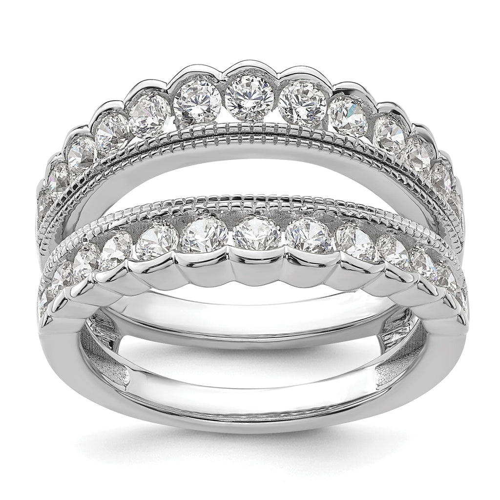 14k White Gold 1 1/5 carat Lab Grown Diamond VS+ F+ Complete Ring Guard