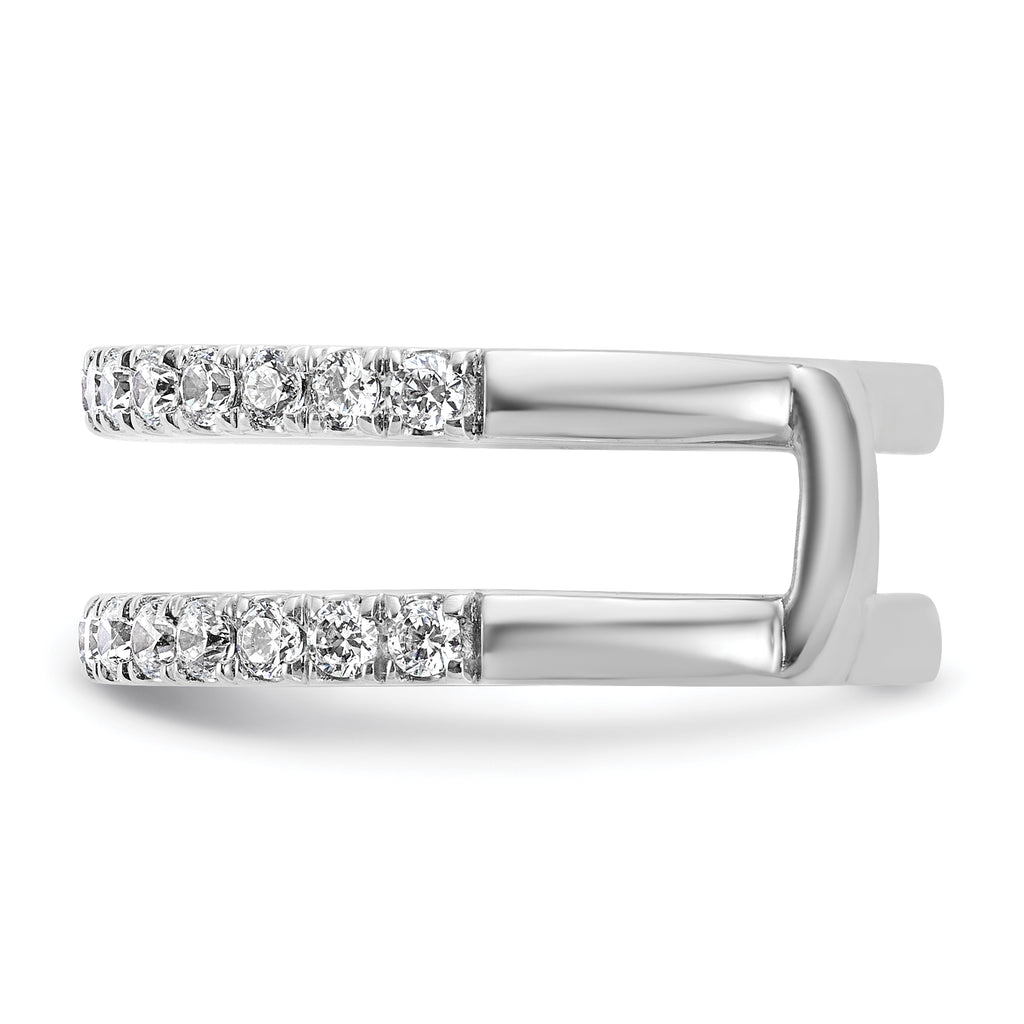 14k White Gold 3/4 carat Lab Grown Diamond VS+ F+ Complete Ring Guard