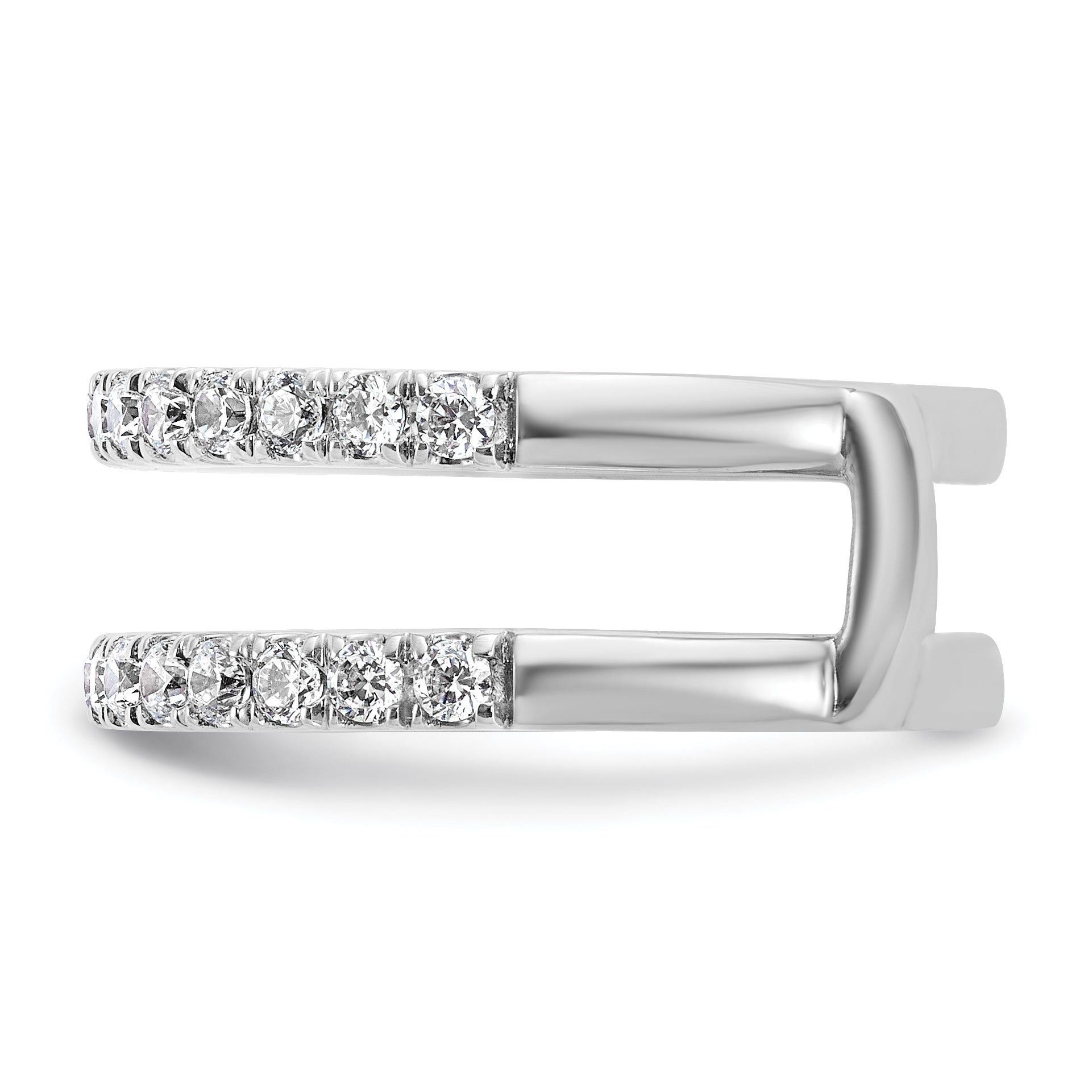 14k White Gold 3/4 carat Lab Grown Diamond VS+ F+ Complete Ring Guard