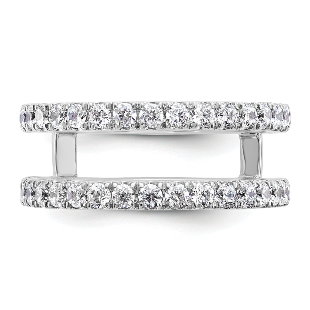 14k White Gold 3/4 carat Lab Grown Diamond VS+ F+ Complete Ring Guard