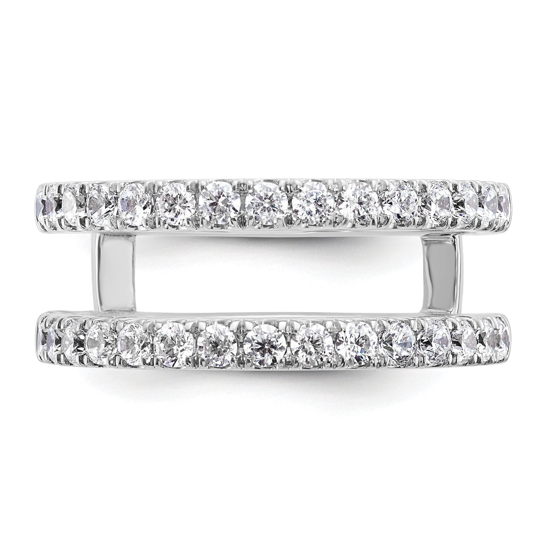 14k White Gold 3/4 carat Lab Grown Diamond VS+ F+ Complete Ring Guard