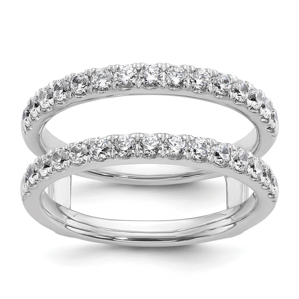 14k White Gold 3/4 carat Lab Grown Diamond VS+ F+ Complete Ring Guard
