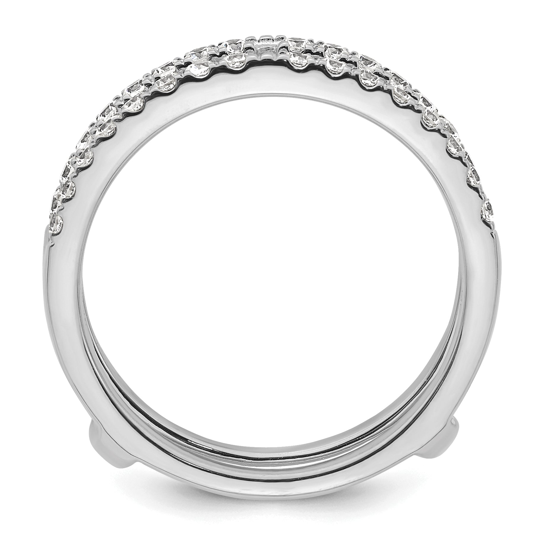 14k White Gold 1/2 carat Lab Grown Diamond VS+ F+ Complete Ring Guard Secondary image