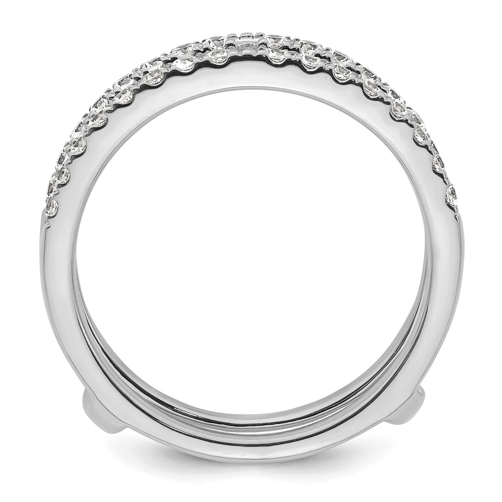 14k White Gold 1/2 carat Lab Grown Diamond VS+ F+ Complete Ring Guard