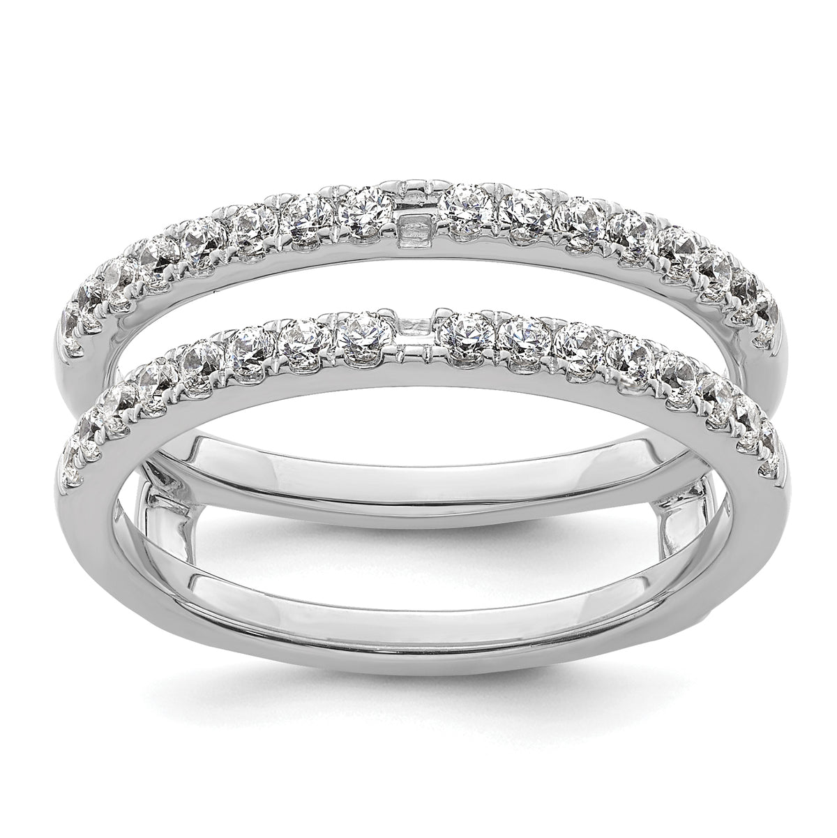 14k White Gold 1/2 carat Lab Grown Diamond VS+ F+ Complete Ring Guard
