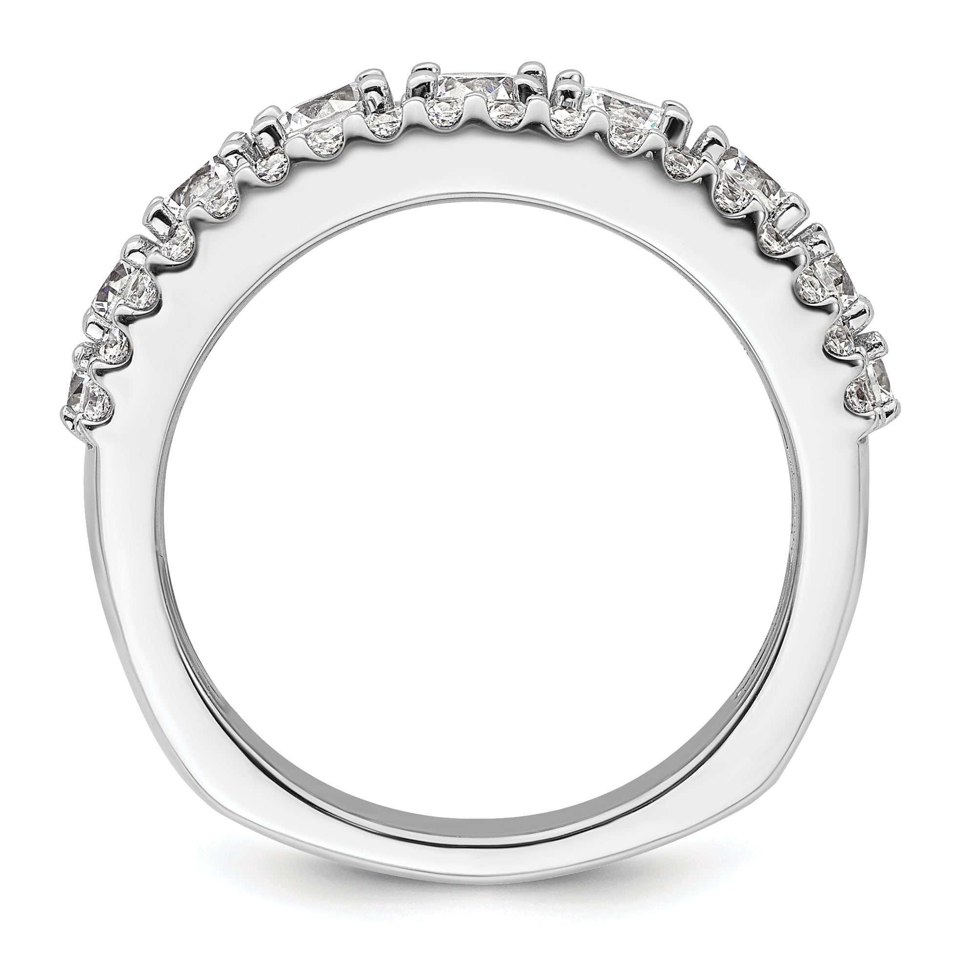 14k White Gold 1 5/8 carat Lab Grown Diamond VS+ F+ Complete Fashion Band