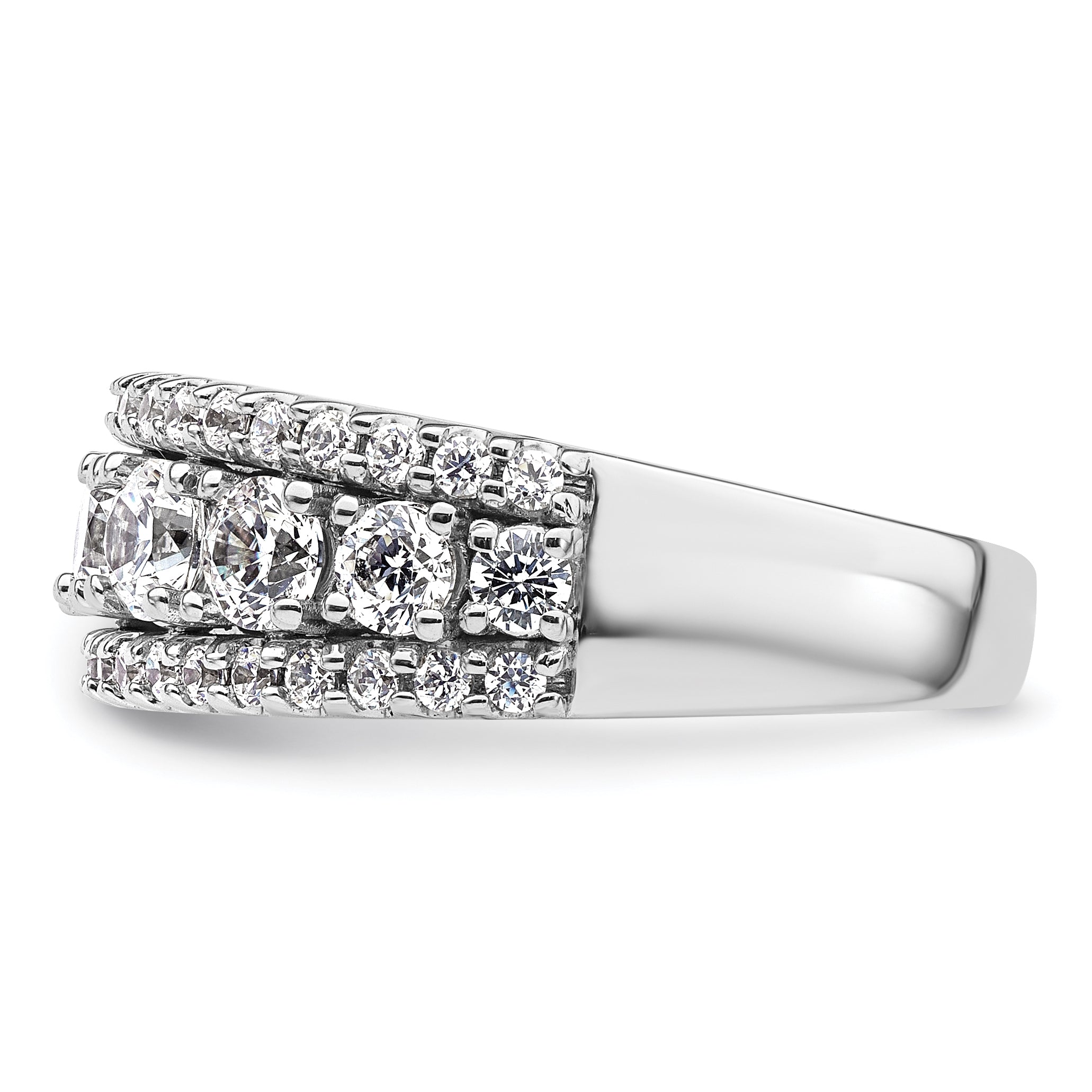 14k White Gold 1 5/8 carat Lab Grown Diamond VS+ F+ Complete Fashion Band