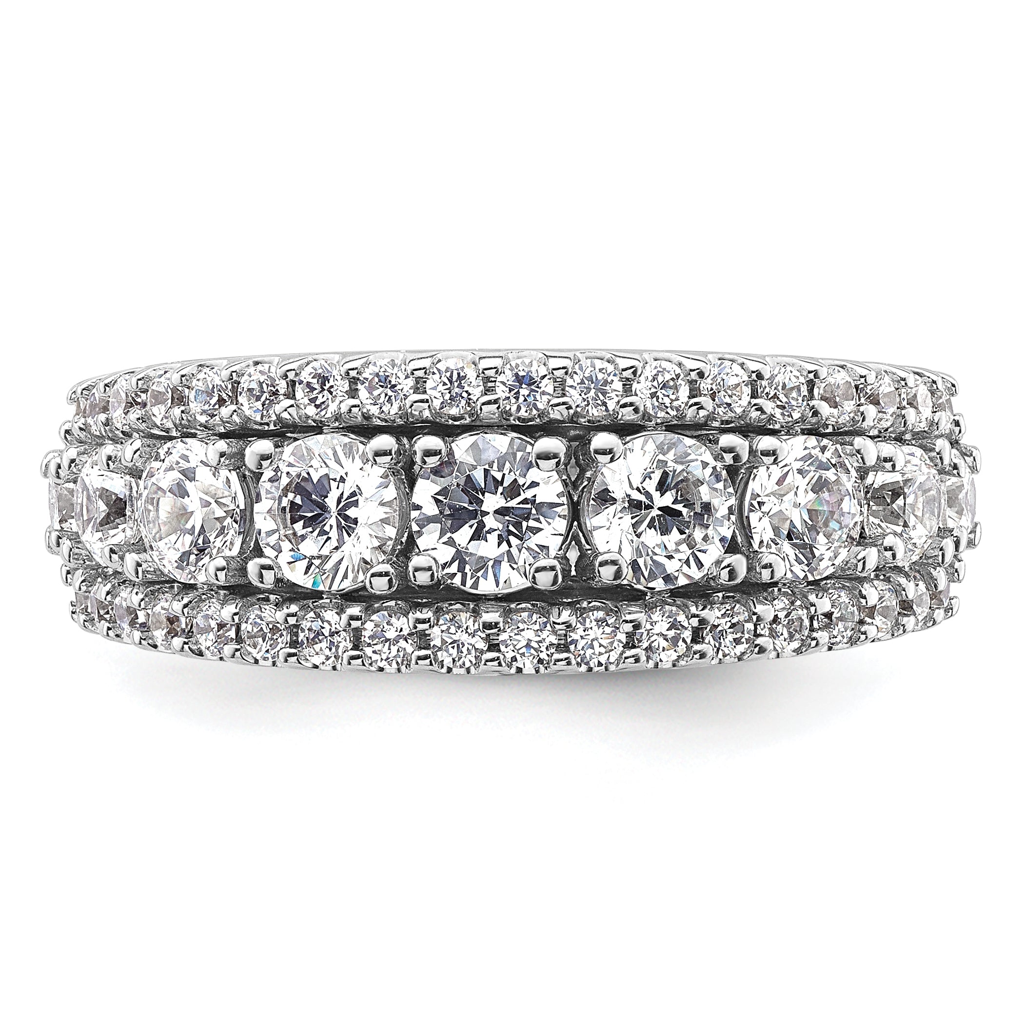 14k White Gold 1 5/8 carat Lab Grown Diamond VS+ F+ Complete Fashion Band