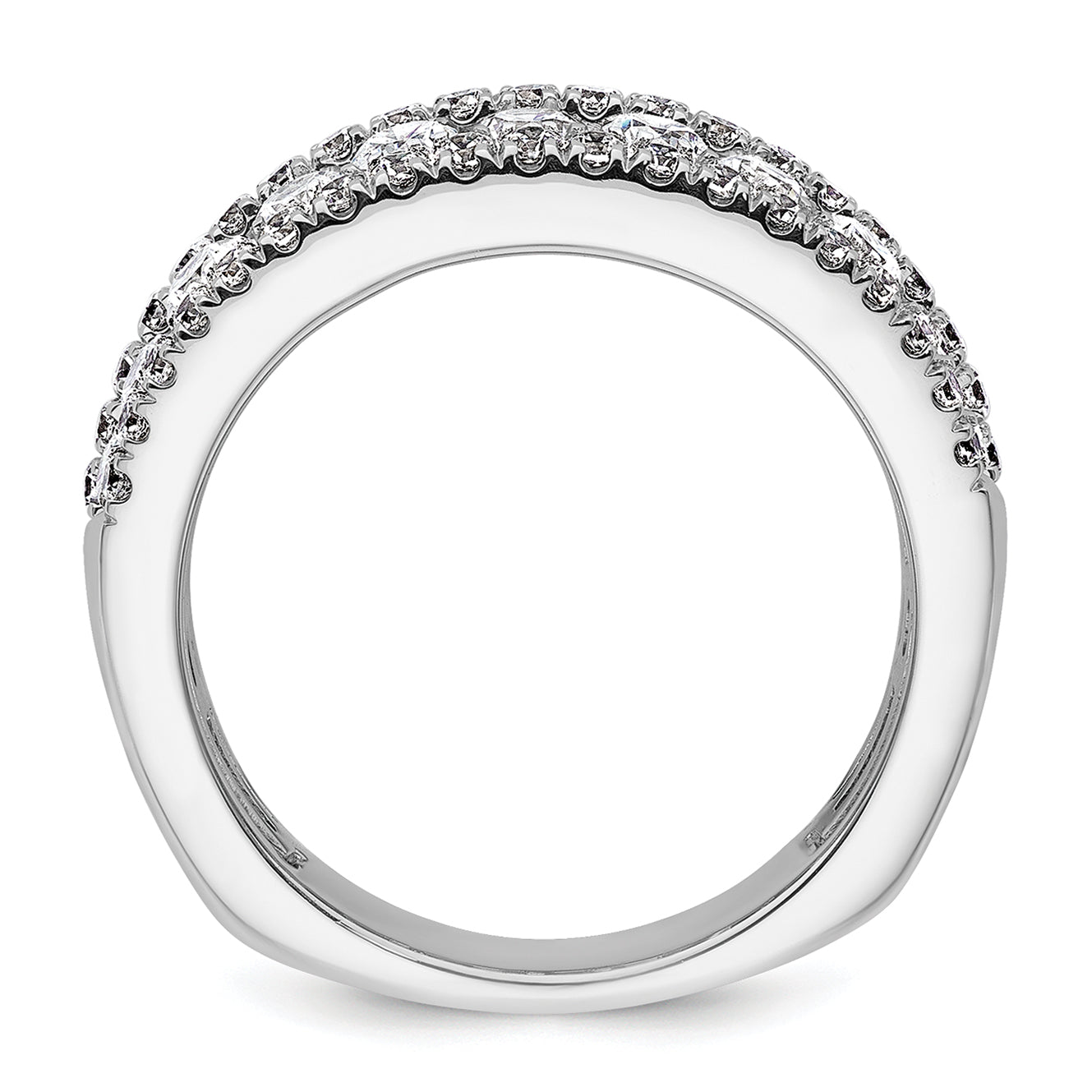 14k White Gold 2 1/5 carat Lab Grown Diamond VS+ F+ Complete Fashion Band Secondary image