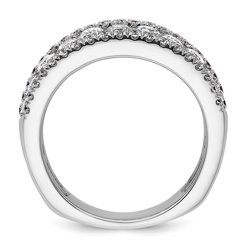 14k White Gold 2 1/5 carat Lab Grown Diamond VS+ F+ Complete Fashion Band