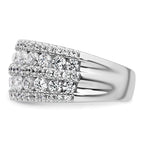 14k White Gold 2 1/5 carat Lab Grown Diamond VS+ F+ Complete Fashion Band